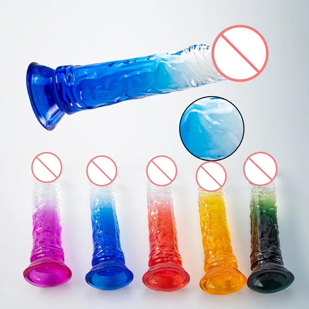 Transparent Soft Jelly Dildo Realistic Suction Cup Fake Dick Penis Sucker Butt Plug Sex Toys for Woman Men Vagina Anal Sex Toys