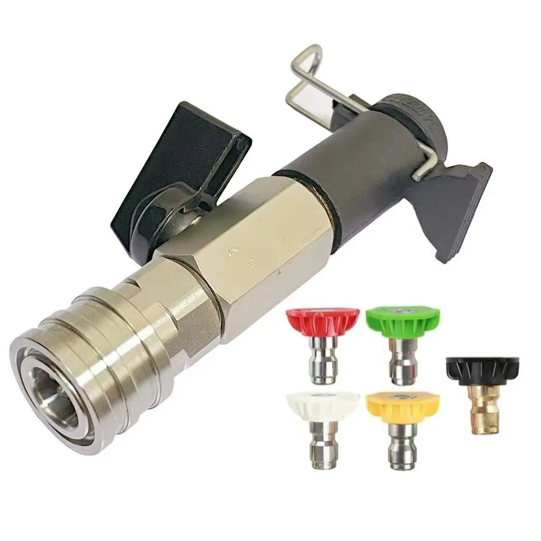 1/4 Inch Quick Connect High Pressure Wash Ball Valve Kit On/Off Control Switch Direct Fitting for Karcher Lavor Stihl Nilfisk