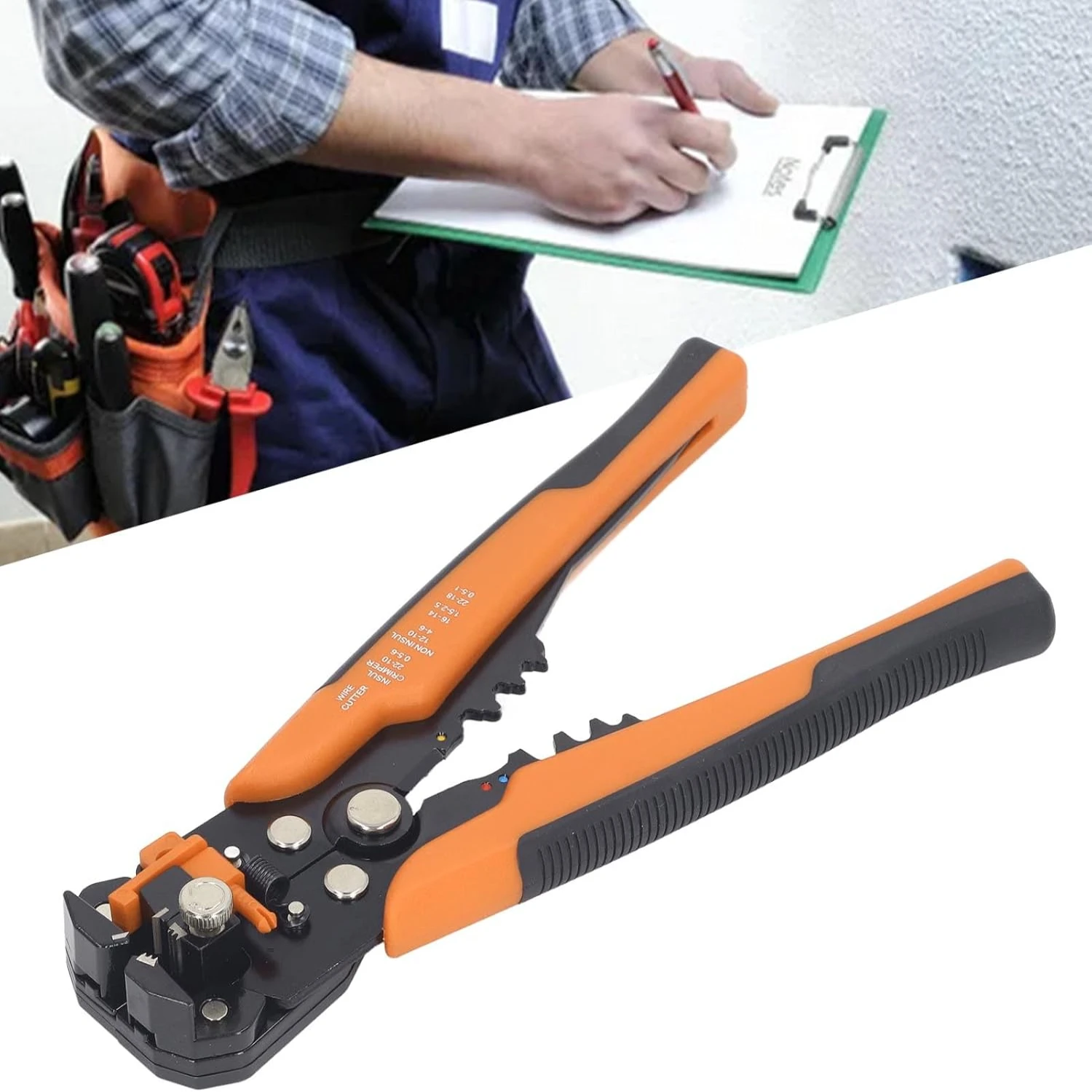 

High-Quality Efficient Automatic Orange Cable Stripper and Crimper - Fast Electric Tool for Quick and Easy Wire Peeling and Pull