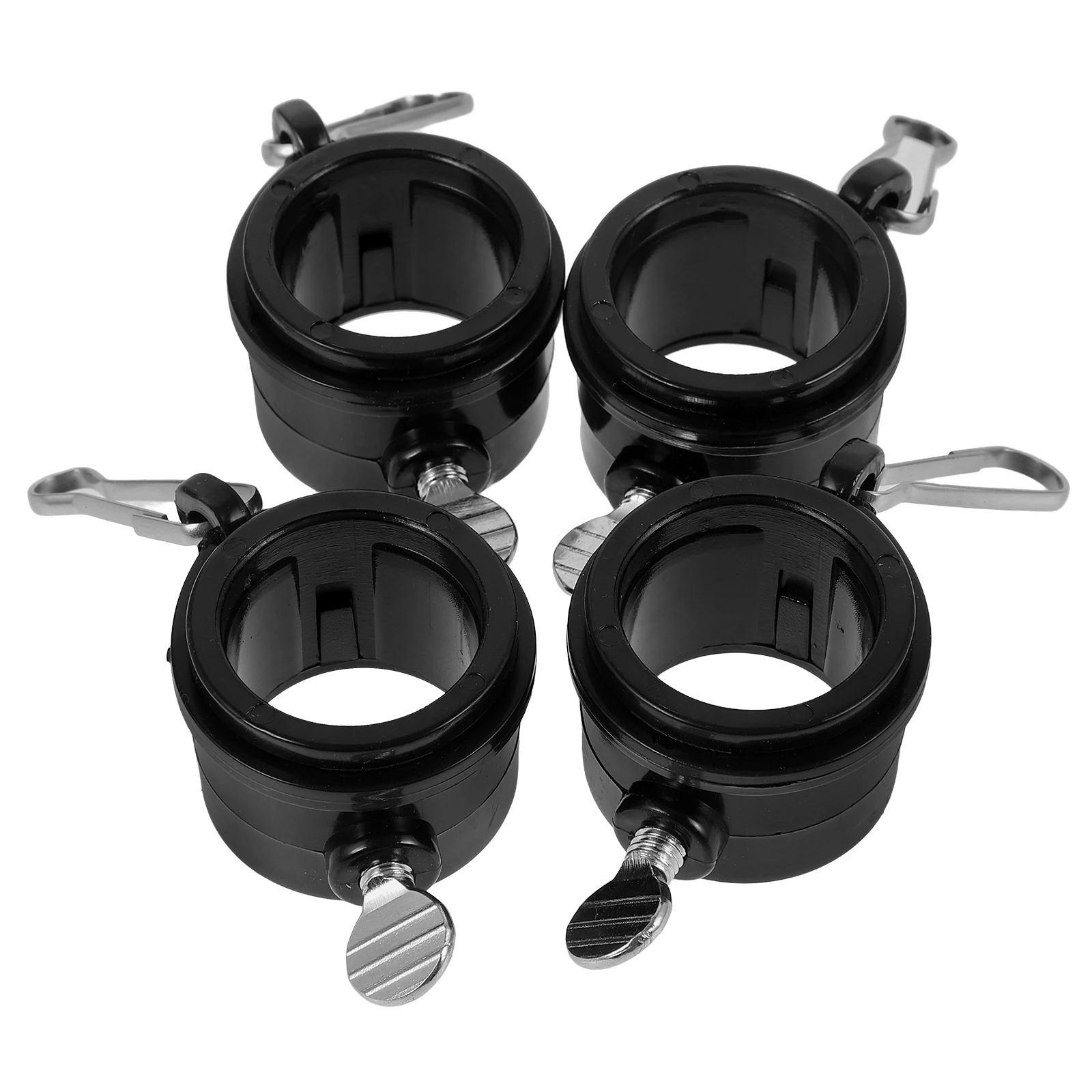 

4Pcs Flag Mounting Rings with Clip for Flagpole Accessories Rotating Fasteners Prevent Tangling Sturdy Plastic Grommet Flag