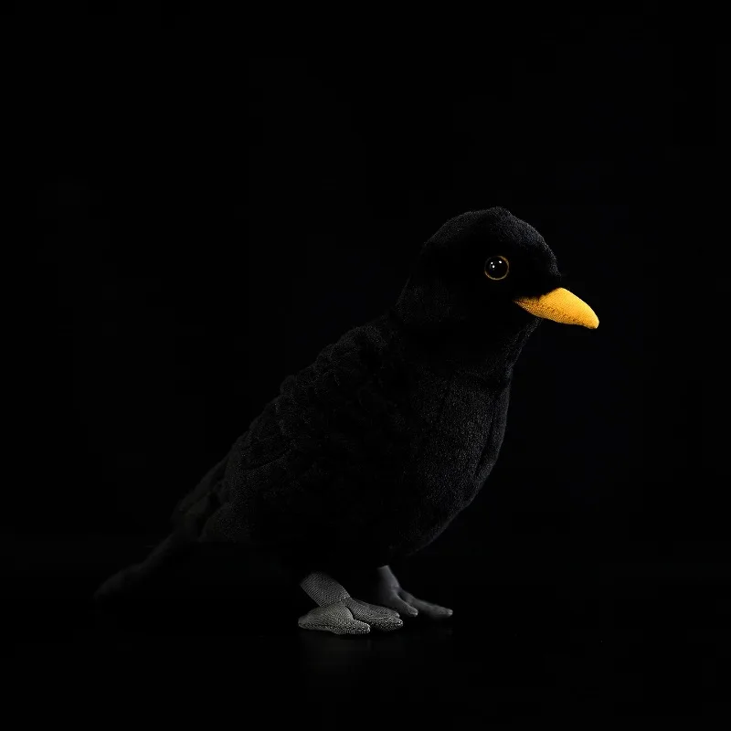 

Original Blackbird plush toy Simulated animal black thrush dolls black thrush figurines Lifelike Animals Doll Kawaii Toy Gifts