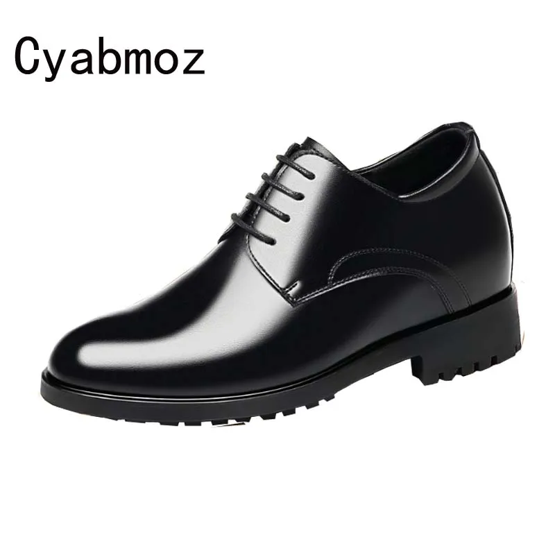 

Men Business Dress Shoes Hidden Height Increasing 6/8/10CM Bridegroom Weddigng Shoes Leisure Man Elevator Shoe