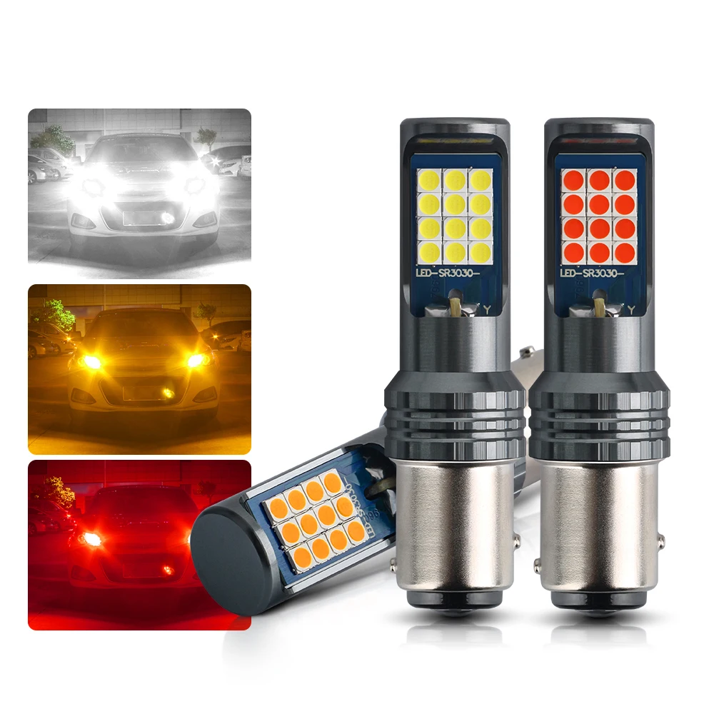 2 шт. светодиодный Автомобильные светодиодные лампы 1156 BA15S P21W 1157 BAY15D P21/5W T20 7443 3157