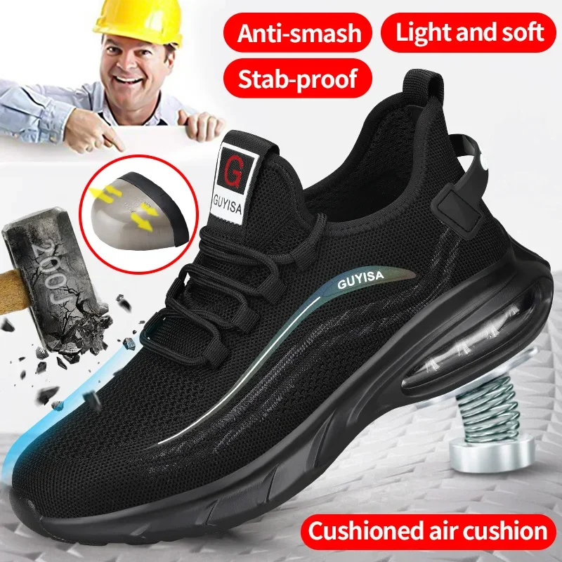Labor Insurance Shoes Anti-smashing Stab-resistant and Wear-resistant Shock-absorbing Steel Baotou Safety Work Shoes