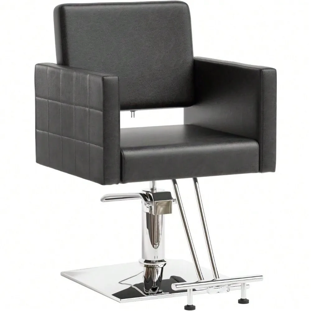 Barber Chair with Footrest Hydraulic Salon Chair Adjustable Height for Hairdress