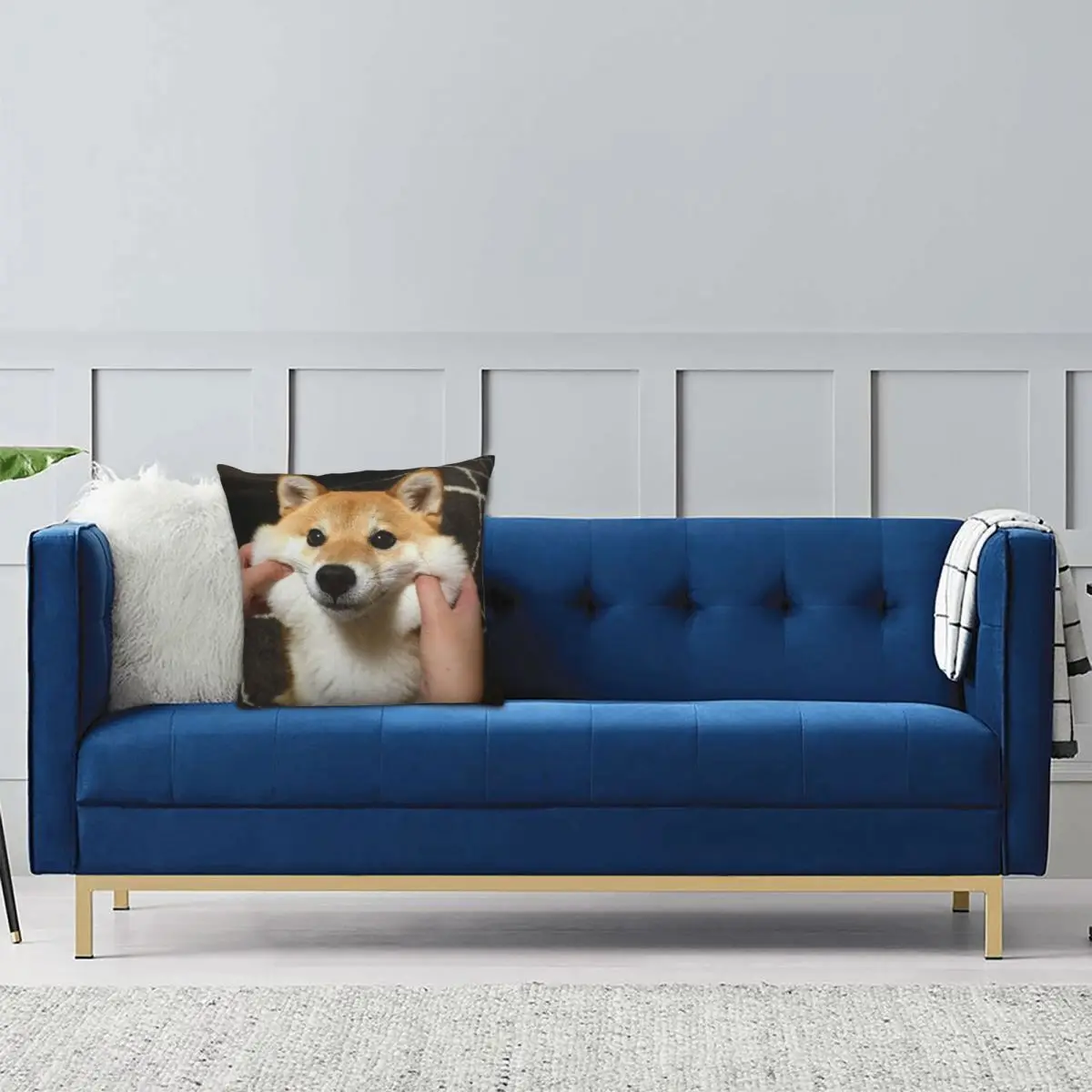 Cute Shiba Inu Square Pillowcase Pillow Cover Cushion Decor Comfort Throw Pillow for Home Bedroom