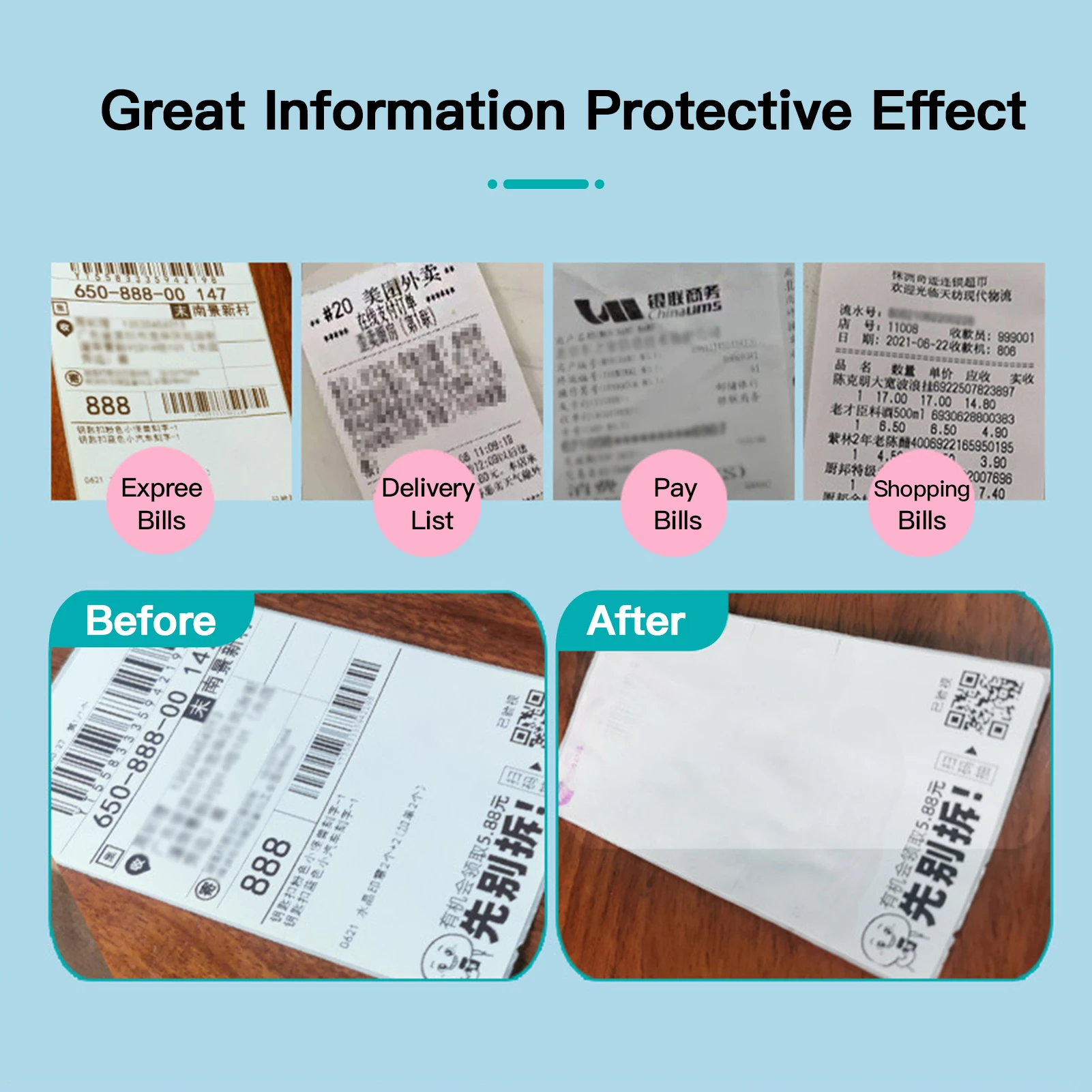 Thermal Paper Correction White Out Liquid Pen Parcel Express Tool for Thermal Label Shopping Bill Data Eraser Privacy Protection