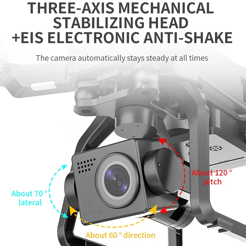 New Season F7s Three-axis Pan/tilt With 4k Hd Camera Flying 3km Gps Positioning Folding Brushless Uav Model Toy.