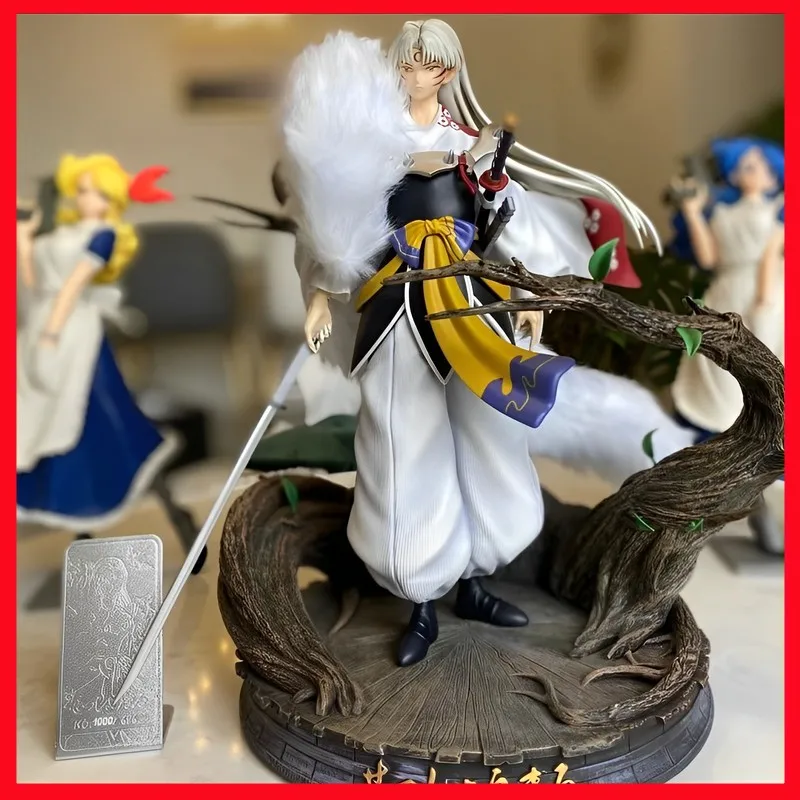 27.5cm Inuyasha Anime Figure Gk Sesshoumaru Action Figurine Statue Model Doll Collection Statue Decor Ornament Toy Gift