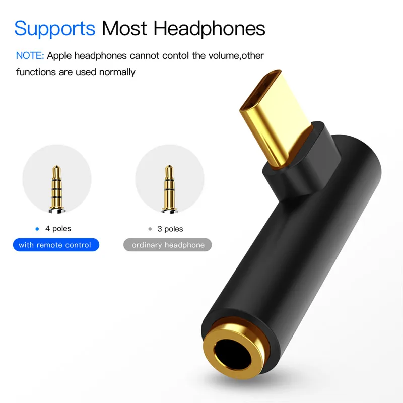 Nku Type-C To 3.5mm Jack Earphone Cable USB C Male To 3.5mm AUX Audio Adapter USB-C 3.5 Converter Cable for Xiaomi Mobile Phone