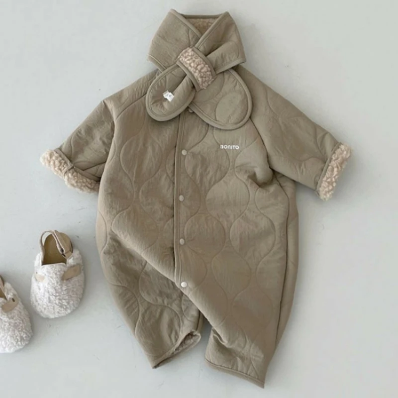 HY22431 الخريف والشتاء الطفل الرجعية الأزياء أفخم سميكة الدافئة الزحف دعوى بذلة الطفل الخريف والشتاء الملابس في الهواء الطلق
