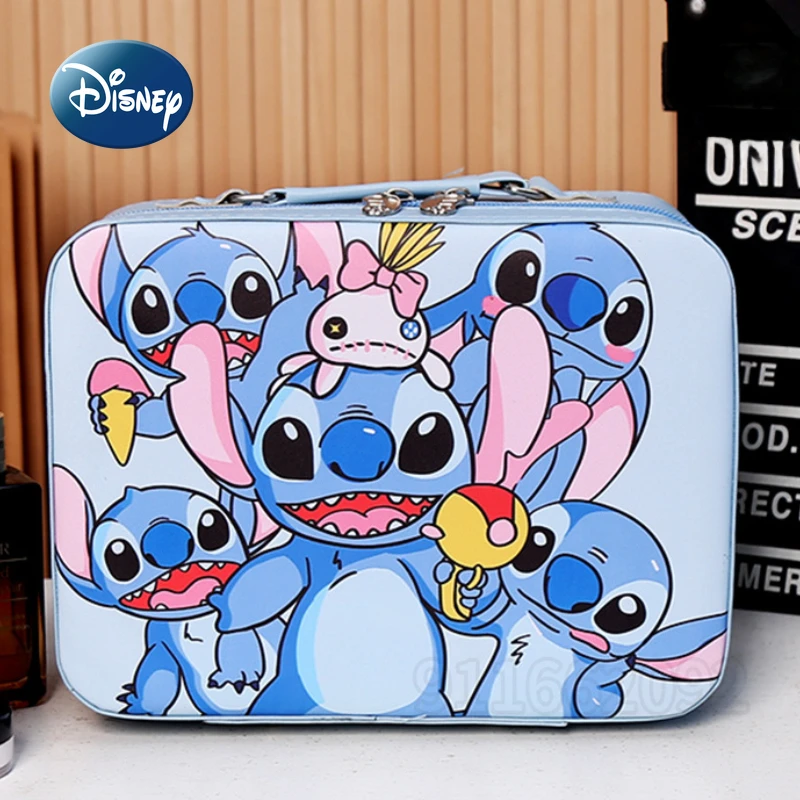 กระเป๋าเครื่องสำอางพกพาลายสติทช์จากดิสนีย์ พร้อมกล่องเก็บเครื่องสำอางแบบพกพา สำหรับจัดเก็บของขวัญขนาดใหญ่สำหรับเด็กผู้หญิง