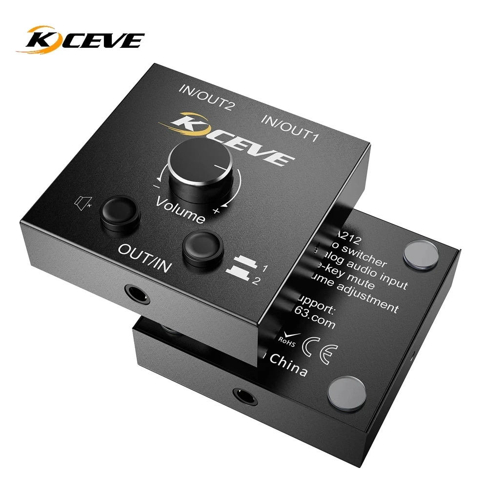 

Portable 2x1/1x2 3.5mm Stereo Audio Bi-Directional Switcher With Mute Button Two Way Switch Splitter Box 2 In 1 Out Adapter