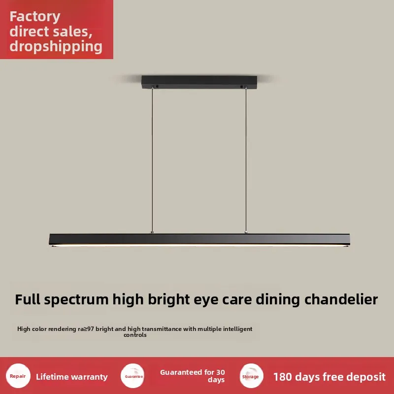 

Minimalist Linear LED Pendant Lamp, Modern Luxe Nordic Chandelier for Dining, Bar, Office, Tea Room Decor