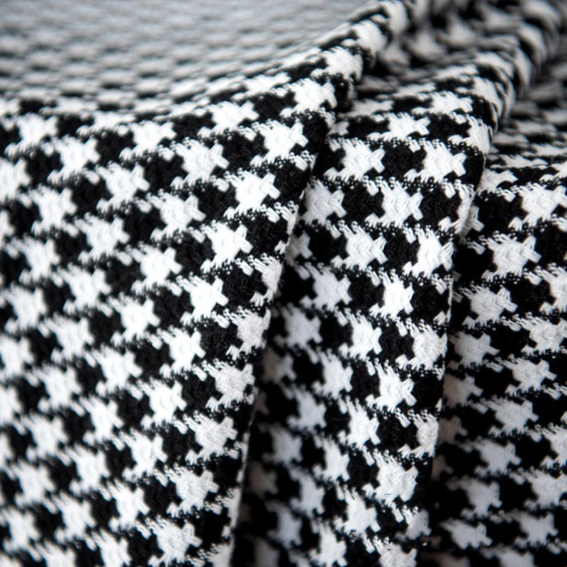 Houndstooth Woolen Fabric Classic DIY Clothing Material British Style Needlework Sewing Accessories Thick Handmade Decoration