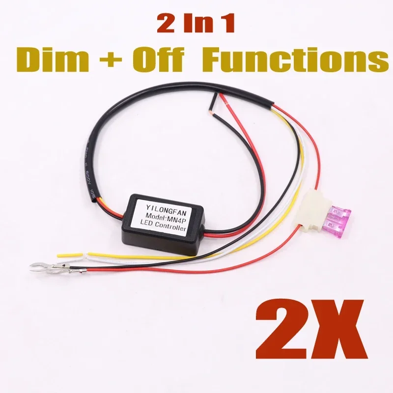 Car Auto LED Daytime Running Light Relay Harness DRL Controller Module Auto ON/OFF Dimmer 2pcs 12-18V Fog Light Controller