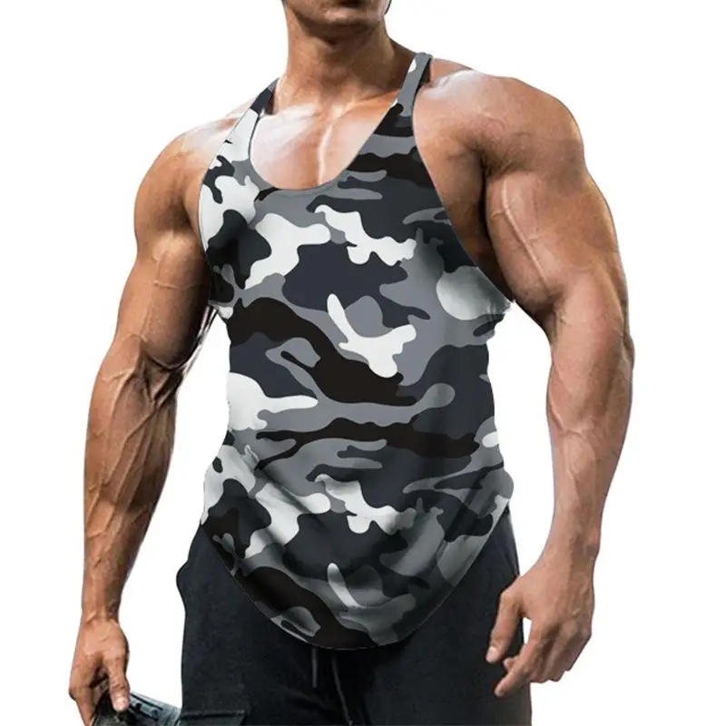 Summer Mens Gym Stringer Y Back Tank Tops Male  Bodybuilding Sleeveless T shirt Cotton Fitness Vest Muscle Singlets Workout Tops