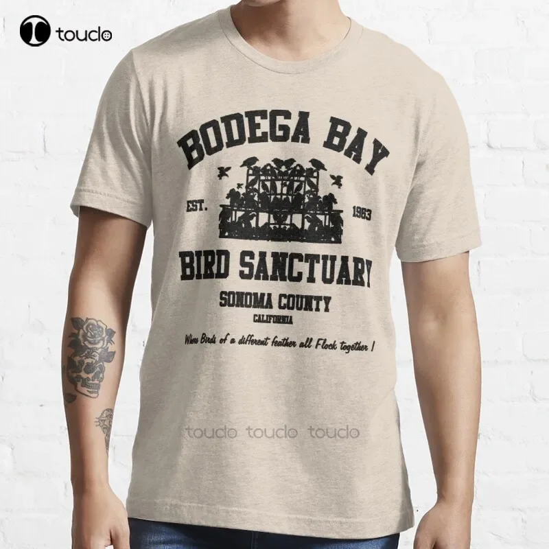 New Bodega Bay Bird Sanctuary T-Shirt Cotton Men Tee Shirt Cotton T Shirts Custom Aldult Teen Unisex Digital Printing Tee Shirt