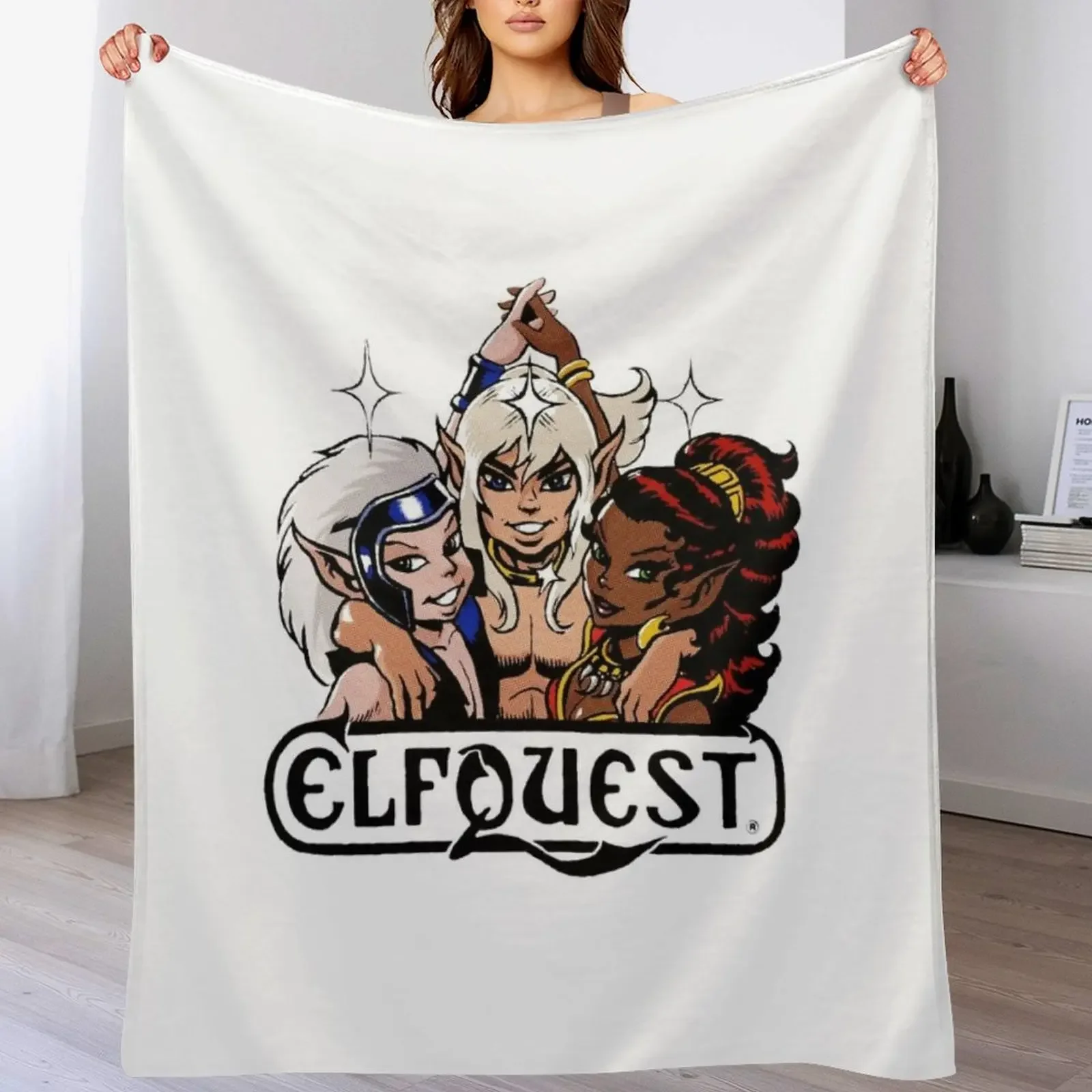 

ElfQuest: Retro Trio Throw Blanket Long Lasting Soft Plush Blanket for Daily Use