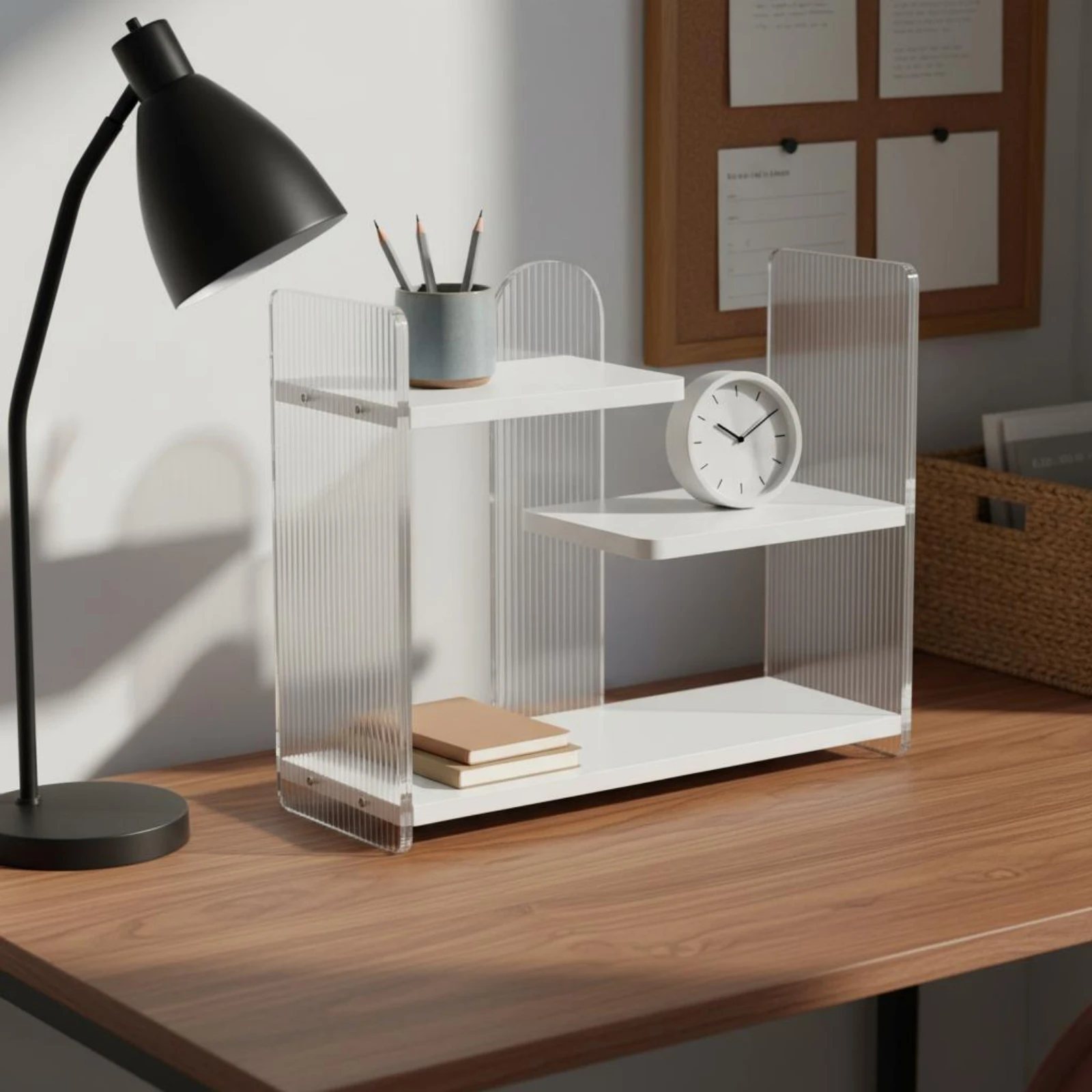 

Acrylic Desk Shelf Easy Reach Desktop Storage Rack Countertop Organizer Stable Base Display Intended for Women