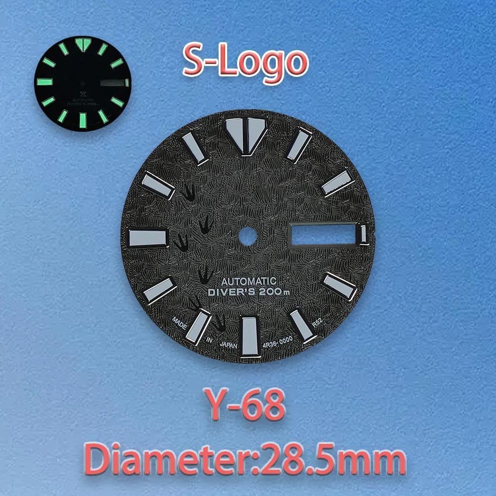 SLogo 28,5mm NH36 superficie de huella Dial indicador de aceite Dial adecuado para movimiento NH36 C3 verde luminoso NH36 esfera de reloj ﻿