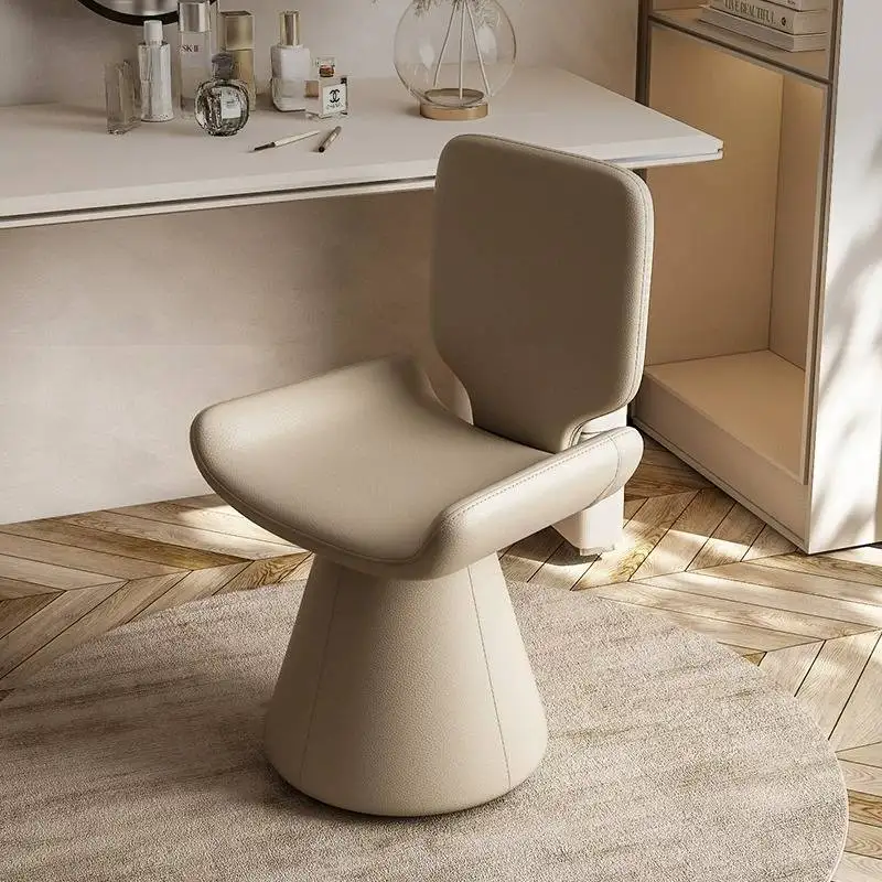 Upgrade Reclining Makeup Vanity Chair Beige Modern Designer Comfy Makeup Vanity Chair Narrow Sillas De Tocador Furniture Home