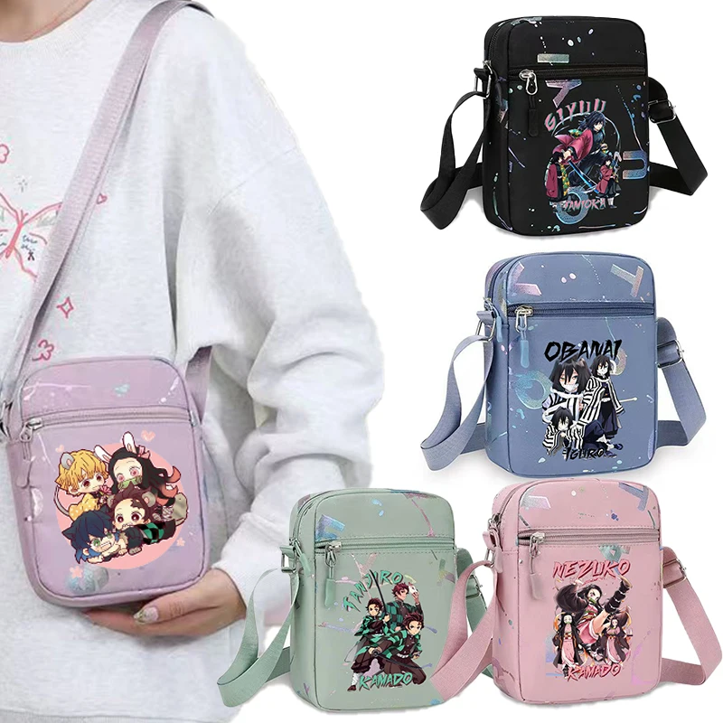 

Demon Slayer Boy Girl Shoulder Bag Anime Cartoon Crossbody Bag for Woman Man Mobile Phone Storage Pouch Fashion Handbag Gift New