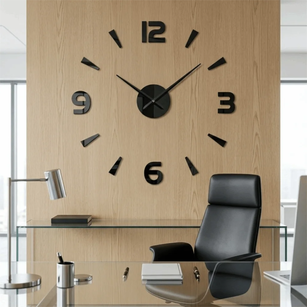 1mm Acrylic Wall Clock Sticker Frameless Mirror Finish DIY Wall Clock Self-Adhesive Acrylic Mirror Wall Clock Sticker Wall Decor