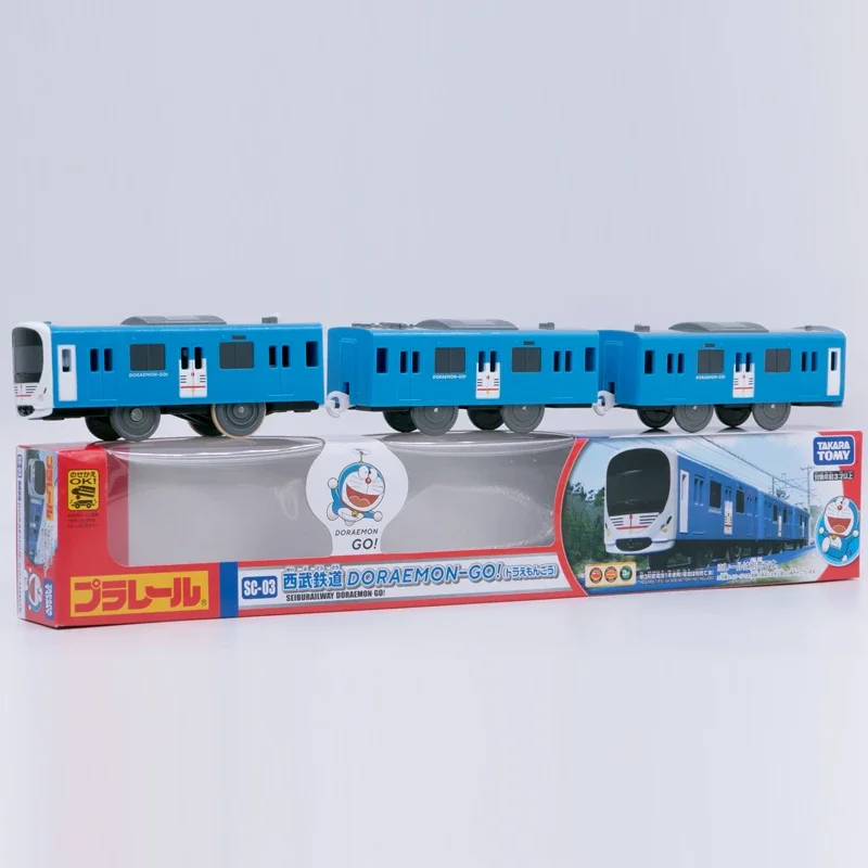 TAKARA TOMY Pule RoadRoad ไฟฟ้ารถไฟขนาดเล็กของเล่นหุ่นยนต์แมว Kyushu รถราง SC-02alloy การบีบอัดเพลาขนาดเล็กจําลอง