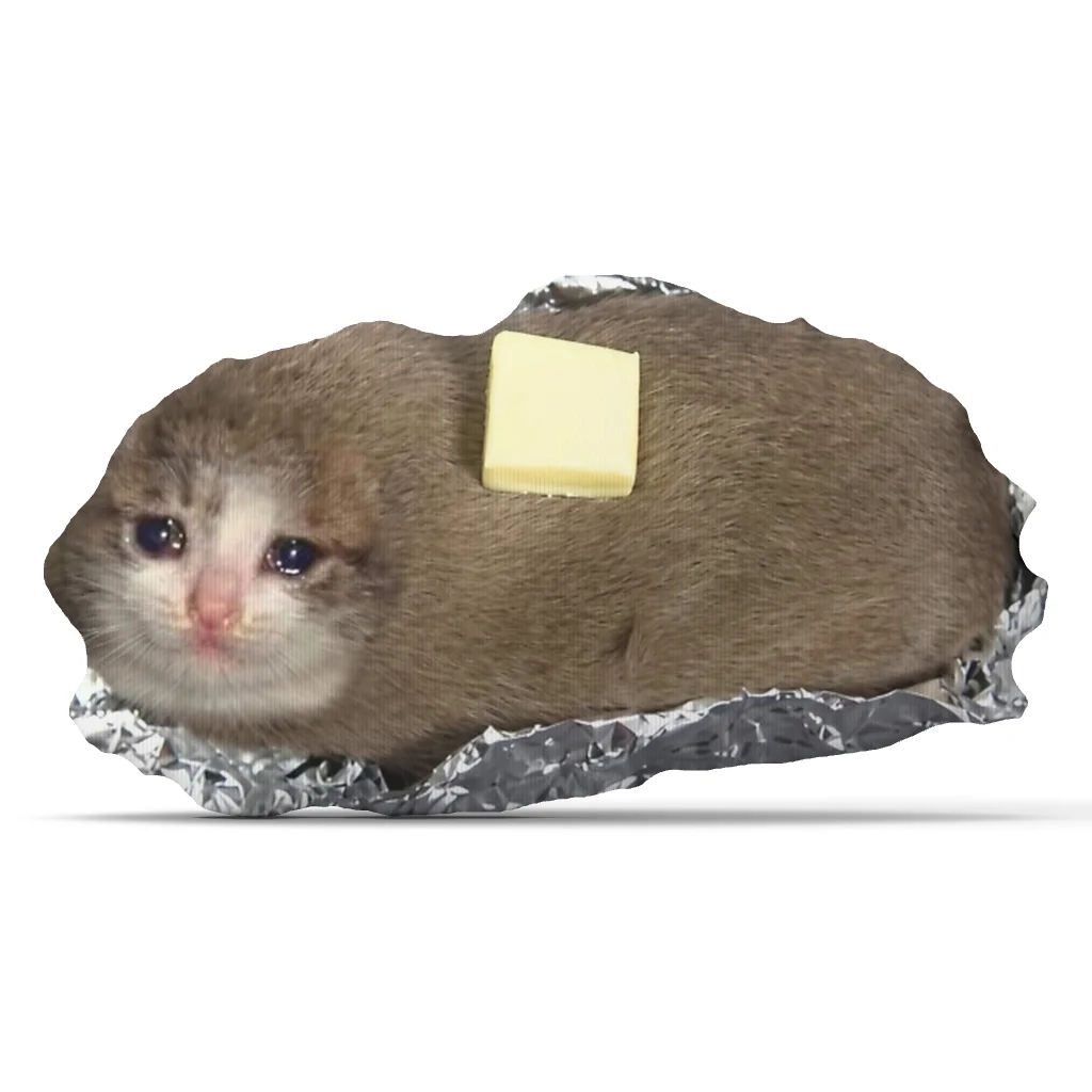 Potato cat meme Plush Pillow Cushion Irregular Stuffed Throw Pillow Home Decor Gift Sofa Bed Couch