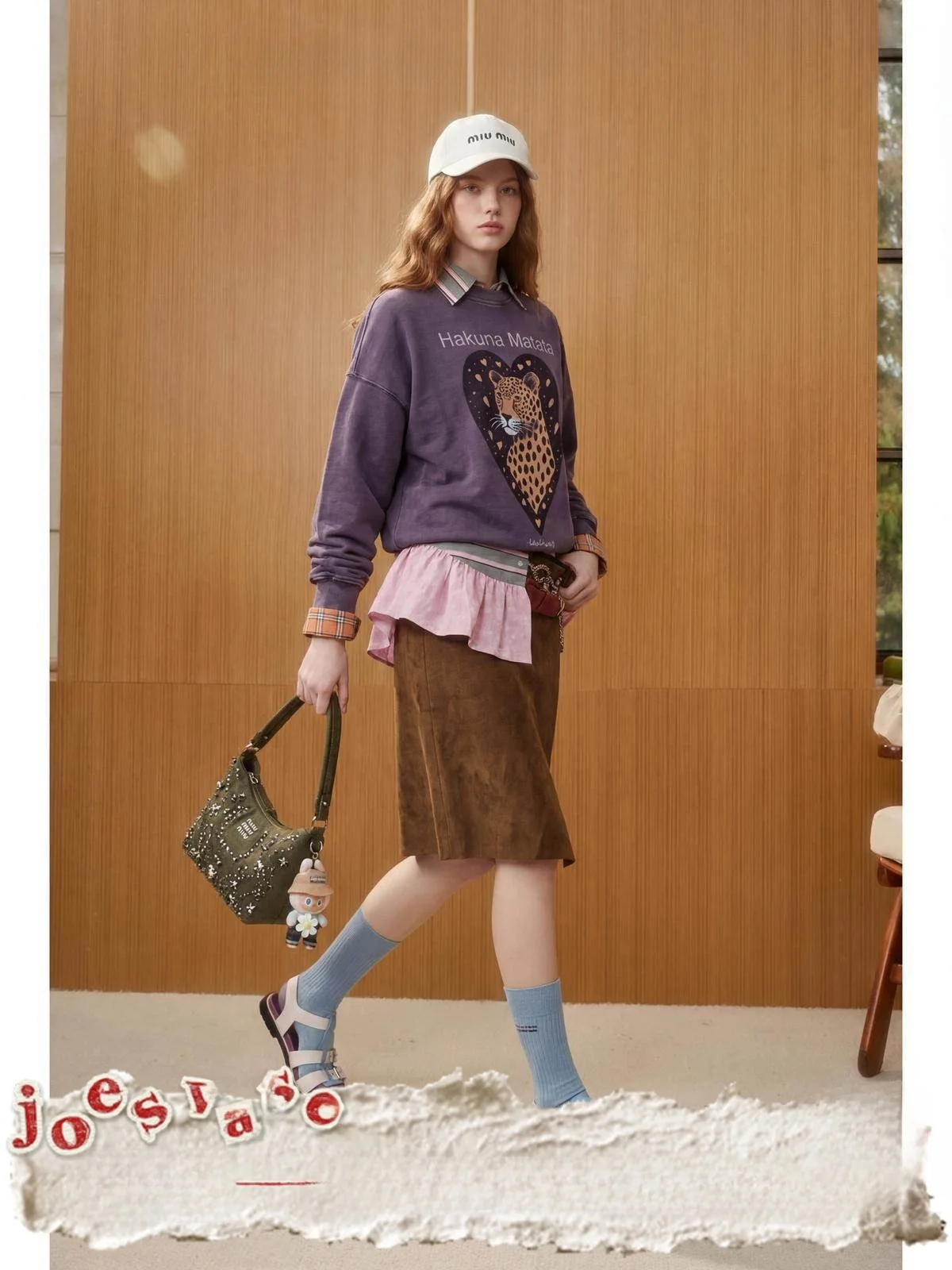 

Lab Purple Dyed Sweatirt Women's Loose Fit Animal Print Hoodie Comfortable Long Sve round Ne American Sle Top