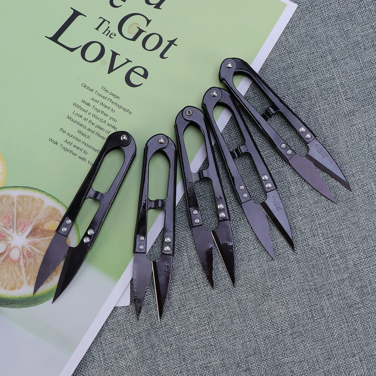 5pcs ABS Handle Steel Blade Garden Trimming Shears Sewing Tool Lightweight Bonsai Craft Supplies Sharp Blades