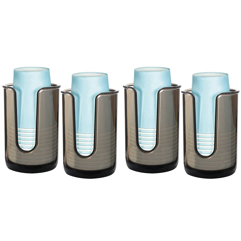 4X حامل تخزين موزع الأكواب الورقية البلاستيكية للاستعمال مرة واحدة، حامل أكواب غسول الفم البلاستيكي للحمام-AT36 #2