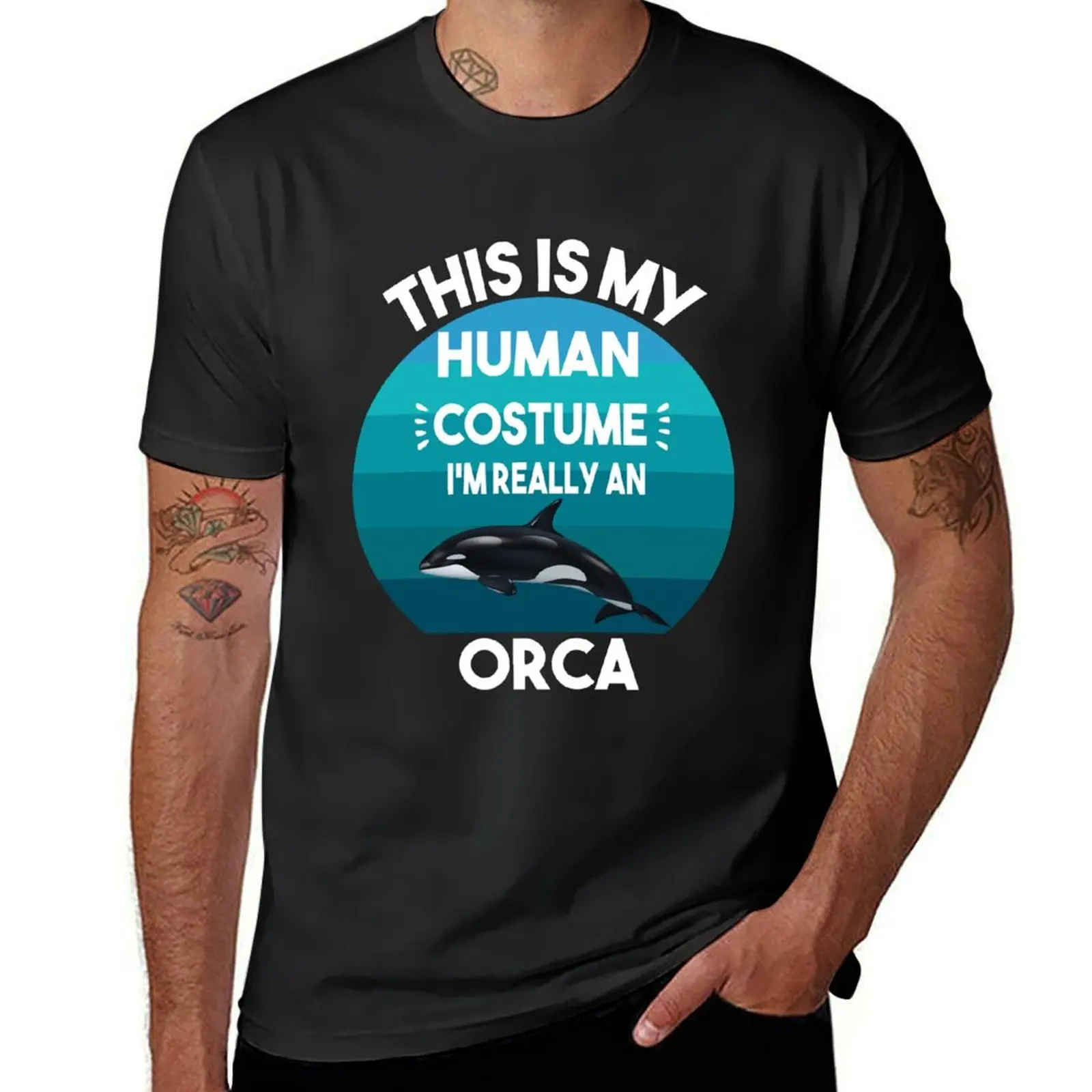 This is my human costume I'm really an orca T-Shirt graphics for a boy tshirts for men