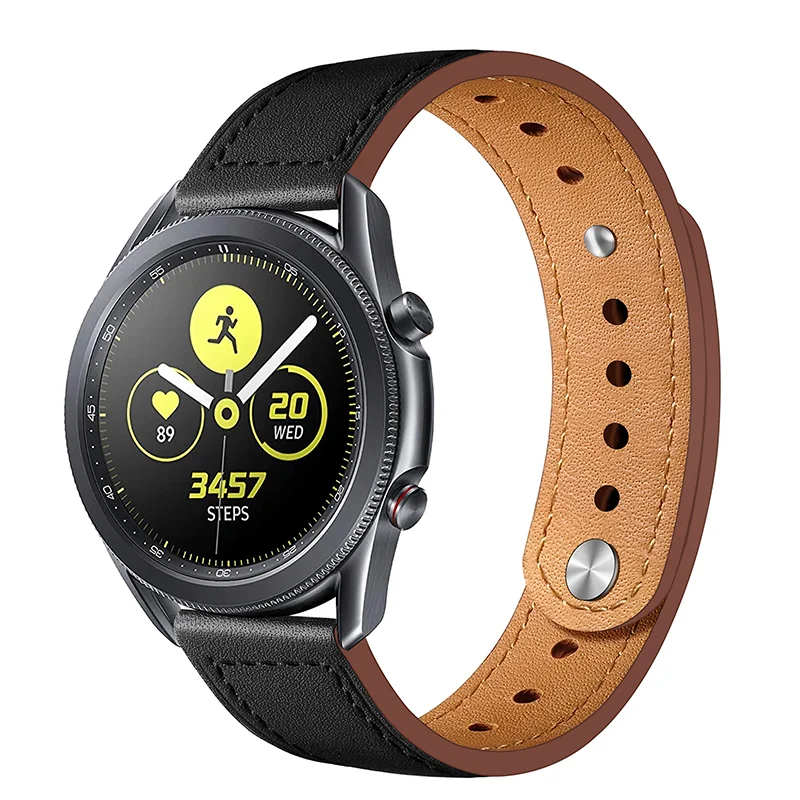 Leather Strap For Samsung Galaxy Watch 5 pro/4 Classic/3/active 2/Gear S3 22mm/20mm bracelet Huawei watch gt 2 3 pro 46mm band