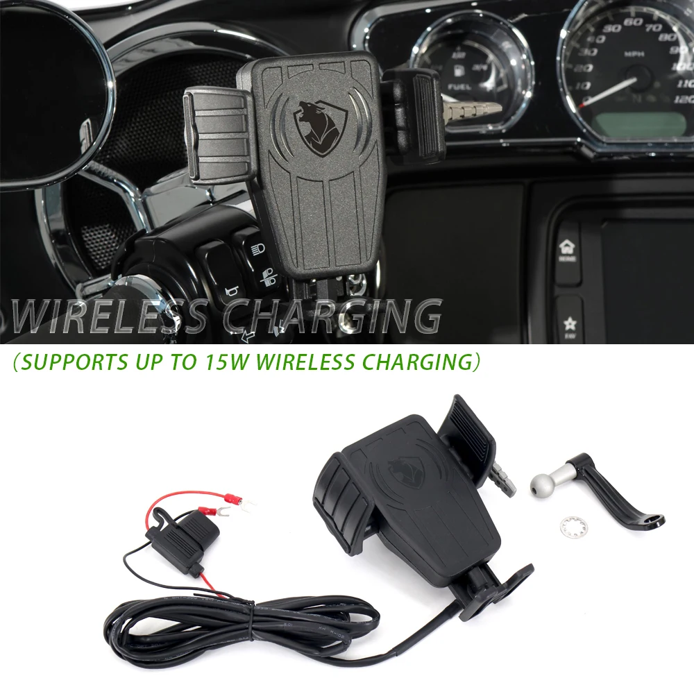 

15W Motorcycle Wireless Phone Holder Phone GPS Mount Fast Charger Stand for Outdoor Travelling Phone Supply IOS Android Support