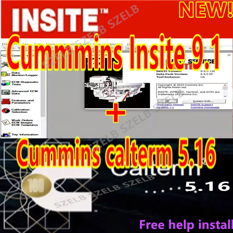 Newest Cummins Insite 9.1+ Cummins Calterm 5.16 Engine Diagnostic Fault Code Engine Diagnostic Test Adjustment Free Help Install