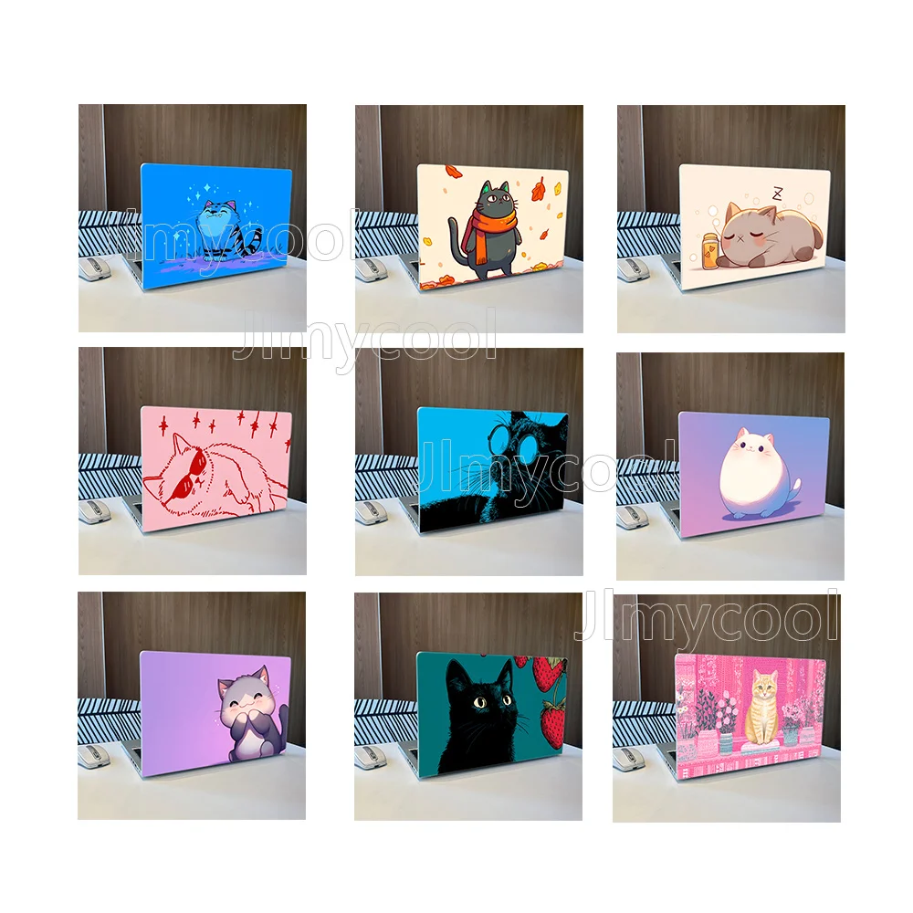2 Durable Anime Chubby Cat Vinyl Laptop Stickers Art Scratch Protection Sticker for MacBook PC Chromebook