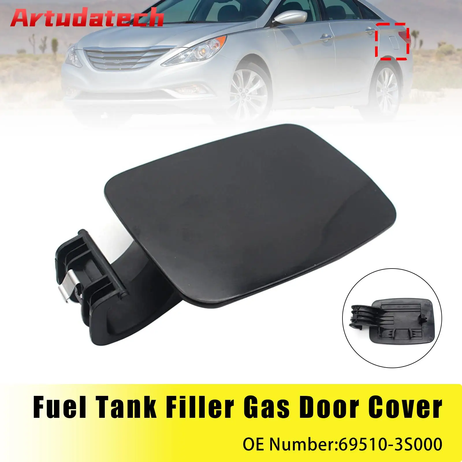 

Artudatech Fuel Tank Filler Gas Door Cover 695103S000 For Hyundai Sonata 2011 2012 2013 2014