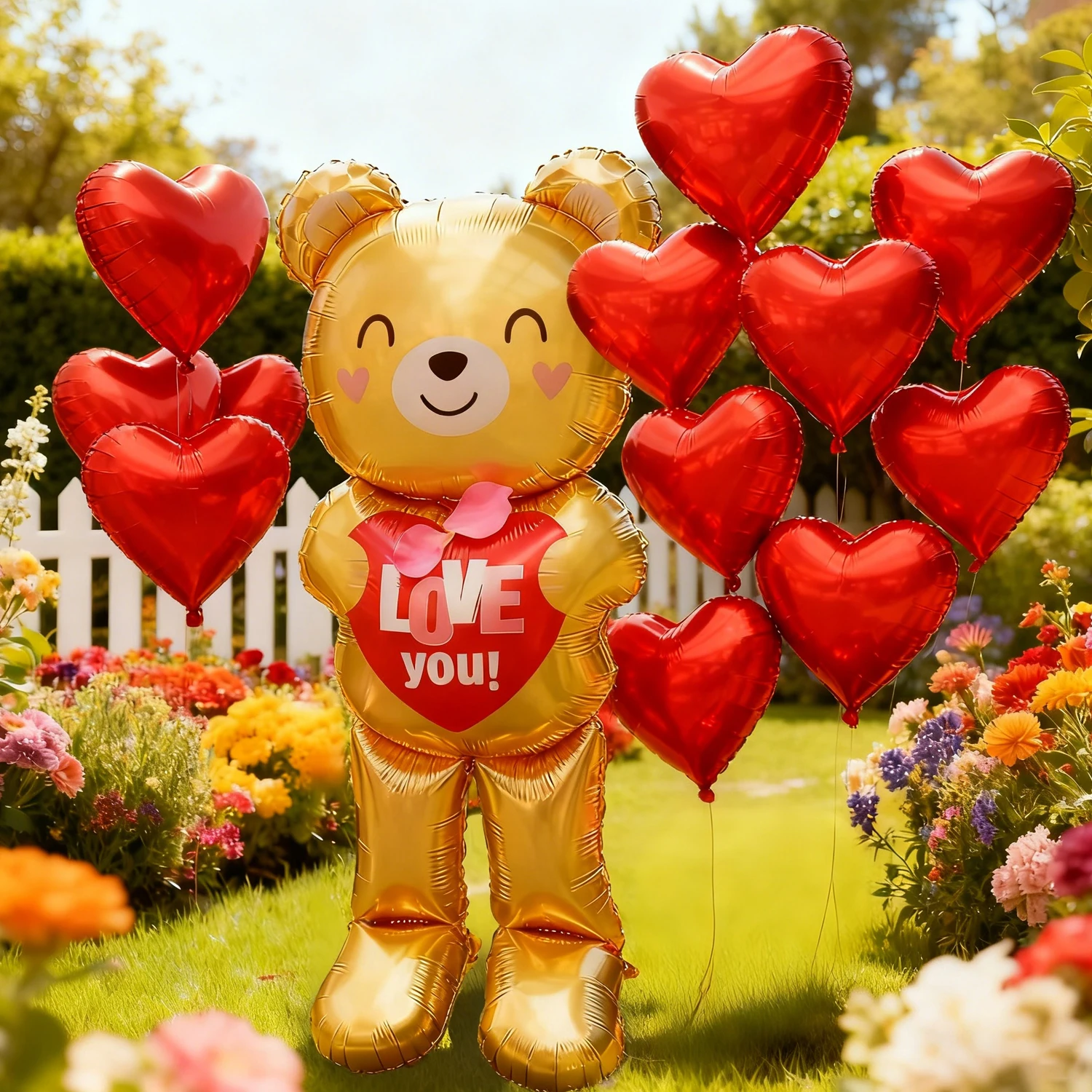 Embrace Love Bear Ballon-Set mit 18-Zoll-Love-Aluminiumfolienballon zum Valentinstag, Jahrestag, Hochzeit, Geburtstagsdekoration