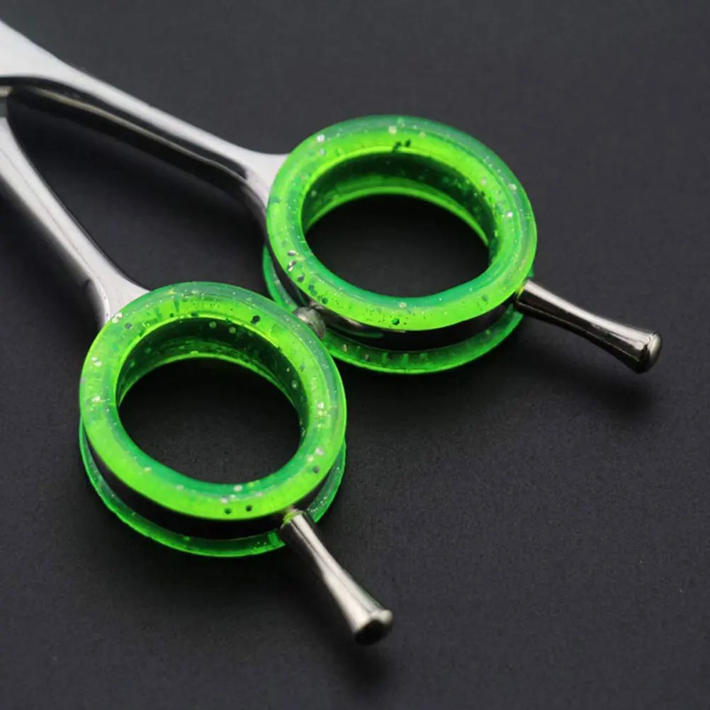 

18 шт. ножницы, силиконовые кольца на палец, мягкие противоскользящие парикмахерские инструменты для домашних животных, защитные вставки, различные цвета, яркие