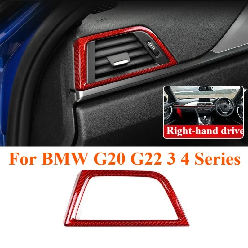 

For BMW G20 G22 3 4 Series Genuine Carbon Fiber Passenger Side Dashboard Air Vent Trim Cover Interior Decoration Accessories