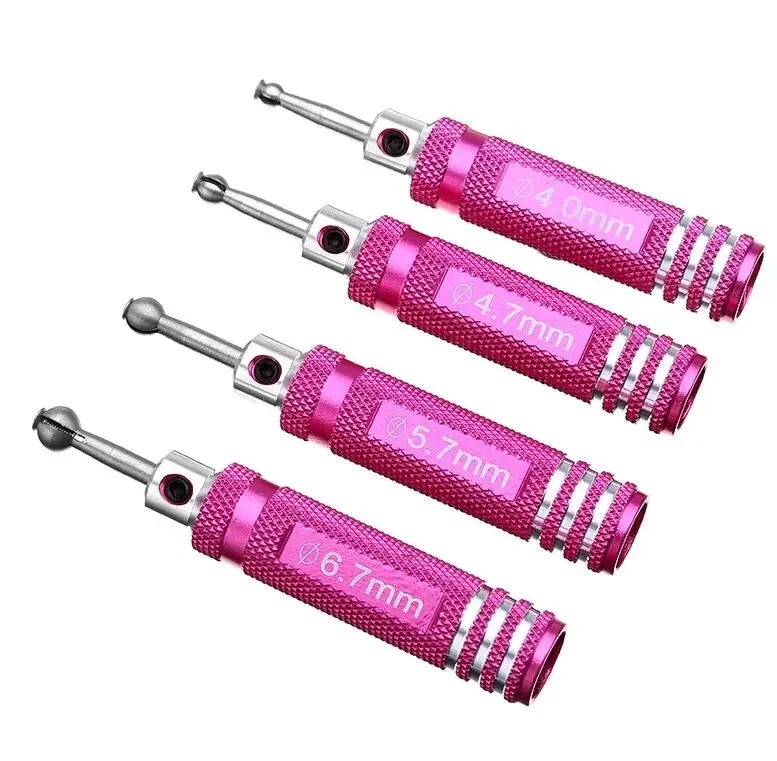 4Pcs 4.0/4.7/5.7/6.7mm Ball Head Reamer Driver Repair Tools Kit for RC Model airplane helicopter ball link DIY 4MM 4.7mm 5.7mm