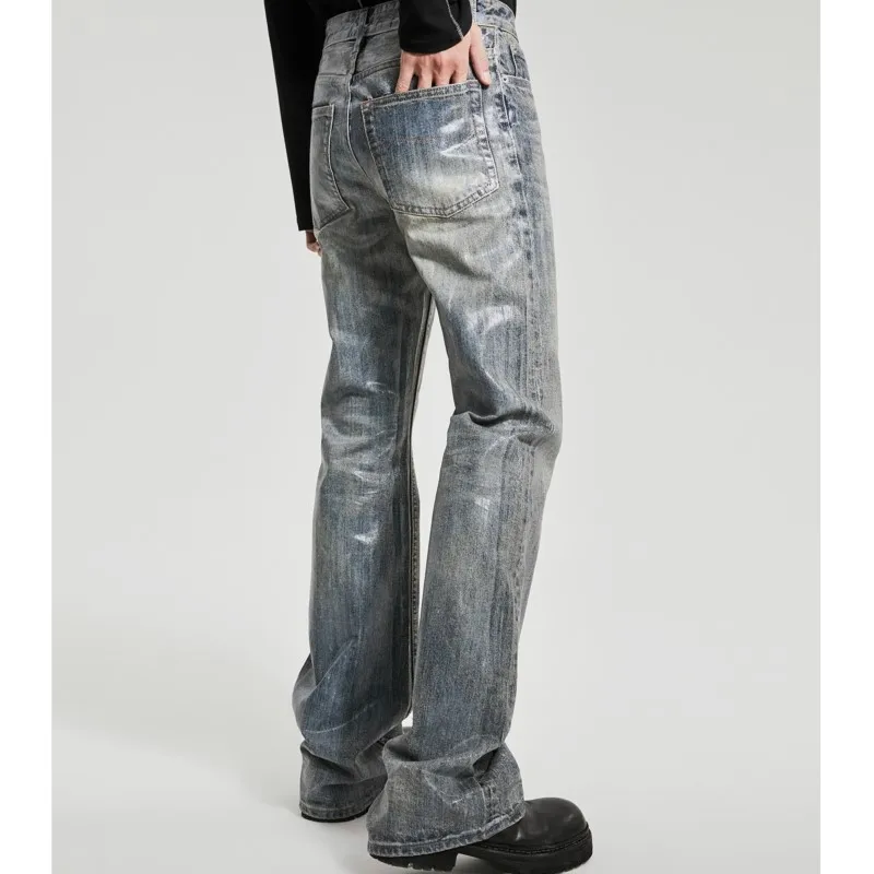 

Fashion Brushed Vintage Washed Distressed Gray Jeans for Men