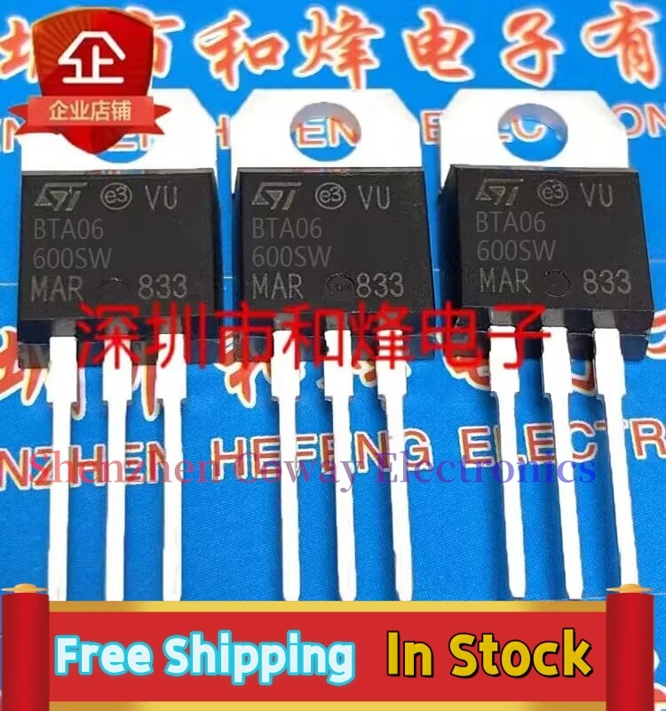 10PCS-30PCS  BTA06-600SW  6A 600V MOS TO-220  In Stock Fast Shipping