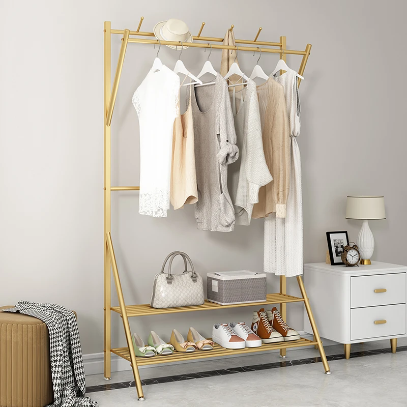 Outdoor Wardrobe Clothes Rack Standing Dollhouse Gold Pullout Clothes Rack Metal Unique Storage Guarda Roupa Coat Hangers