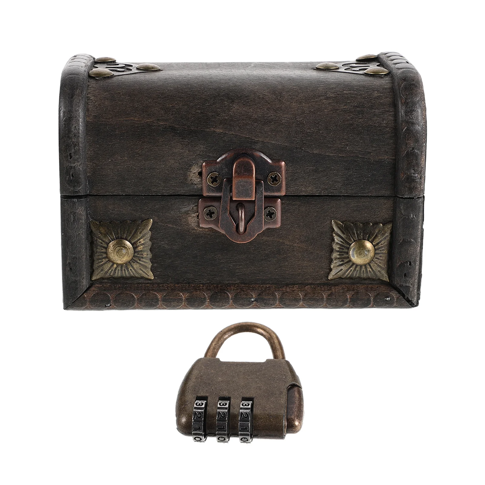 ヴィンテージ木製装飾収納ボックス、鍵付き、エスケープルーム宝箱、ジュエリーオーガナイザー、レトロロック式