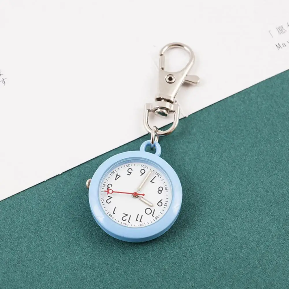 Pocket Watch Quartz Movement Ultra-quiet Large Screen Nurse Watch With Lobster Clip Waterproof  Record Time Keychain Watch