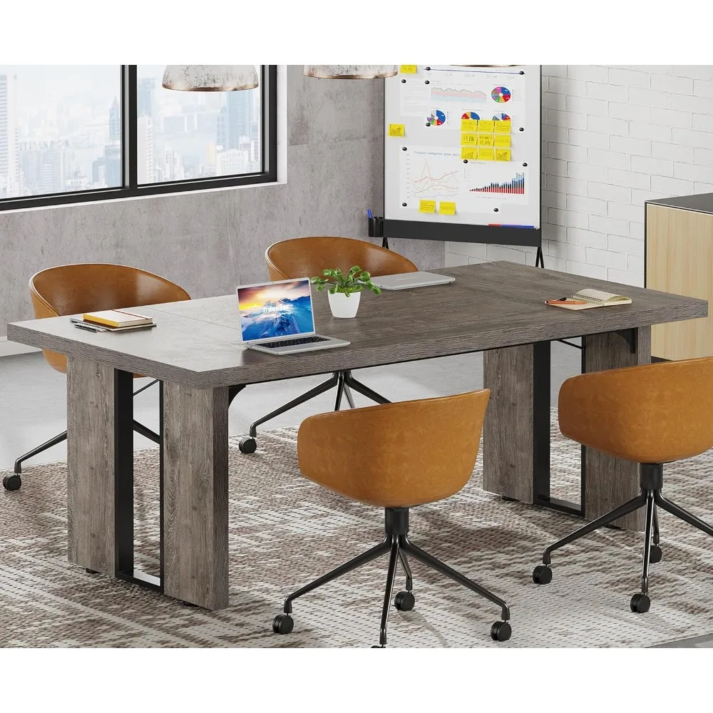 

6-Foot Rectangular Conference Table for Six, 70.9 Length x 31.5 Width, Ideal for Office Meetings and Seminars