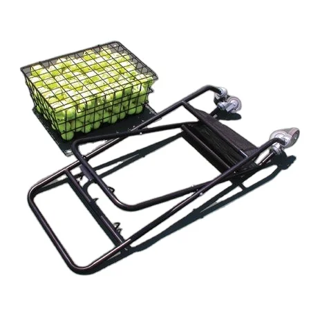 

Custom Sports Court Equipment Foldable Badminton Tennis Baseball Ball Collecting Roller Cart Storage Basket Display Rack Stand